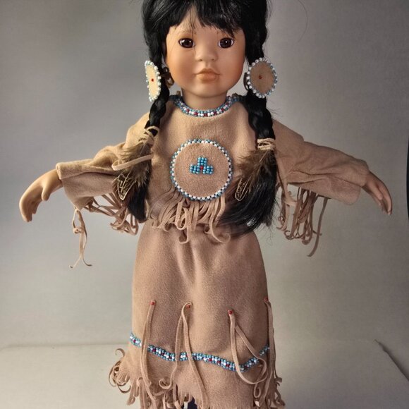 Linda Mason American Diary Doll Native American Indian 1991 Vintage Porcelain - Picture 11 of 13